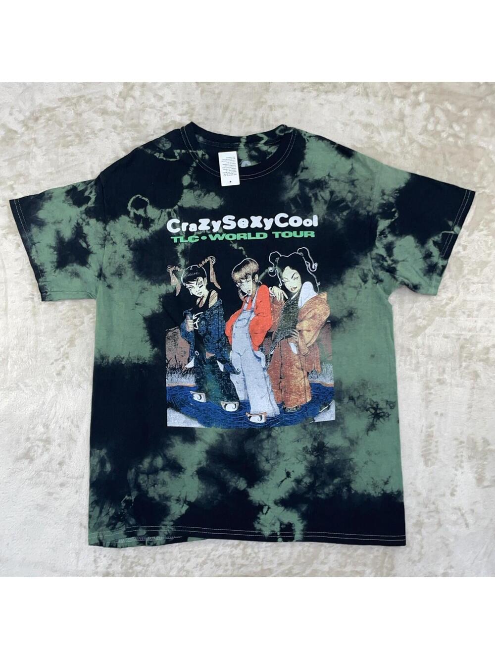 Absolute Cult TLC Crazy Sexy Cool World Tour Green Tie Dye T-Shirt Large NEW SLD